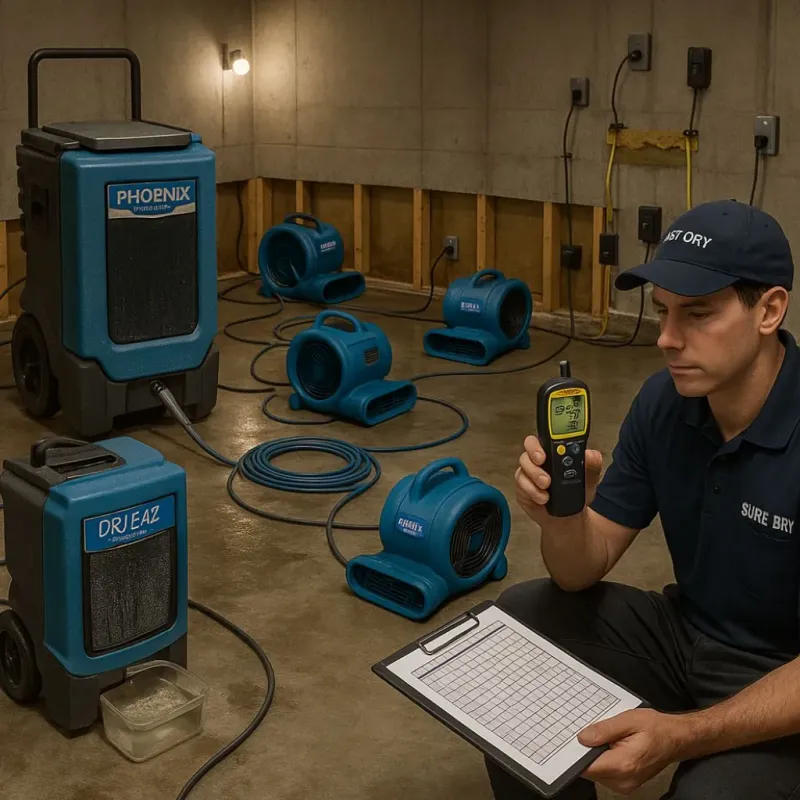 Structural Drying and Dehumidification process in Nitro, WV